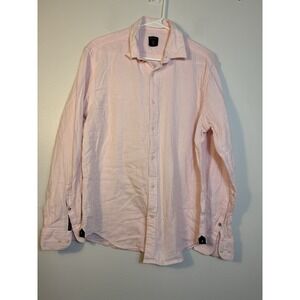 Rare‎ Rabbit Men's Button Up Shirt Sz Large Pale Pink 100% Cotton Long Sleeve